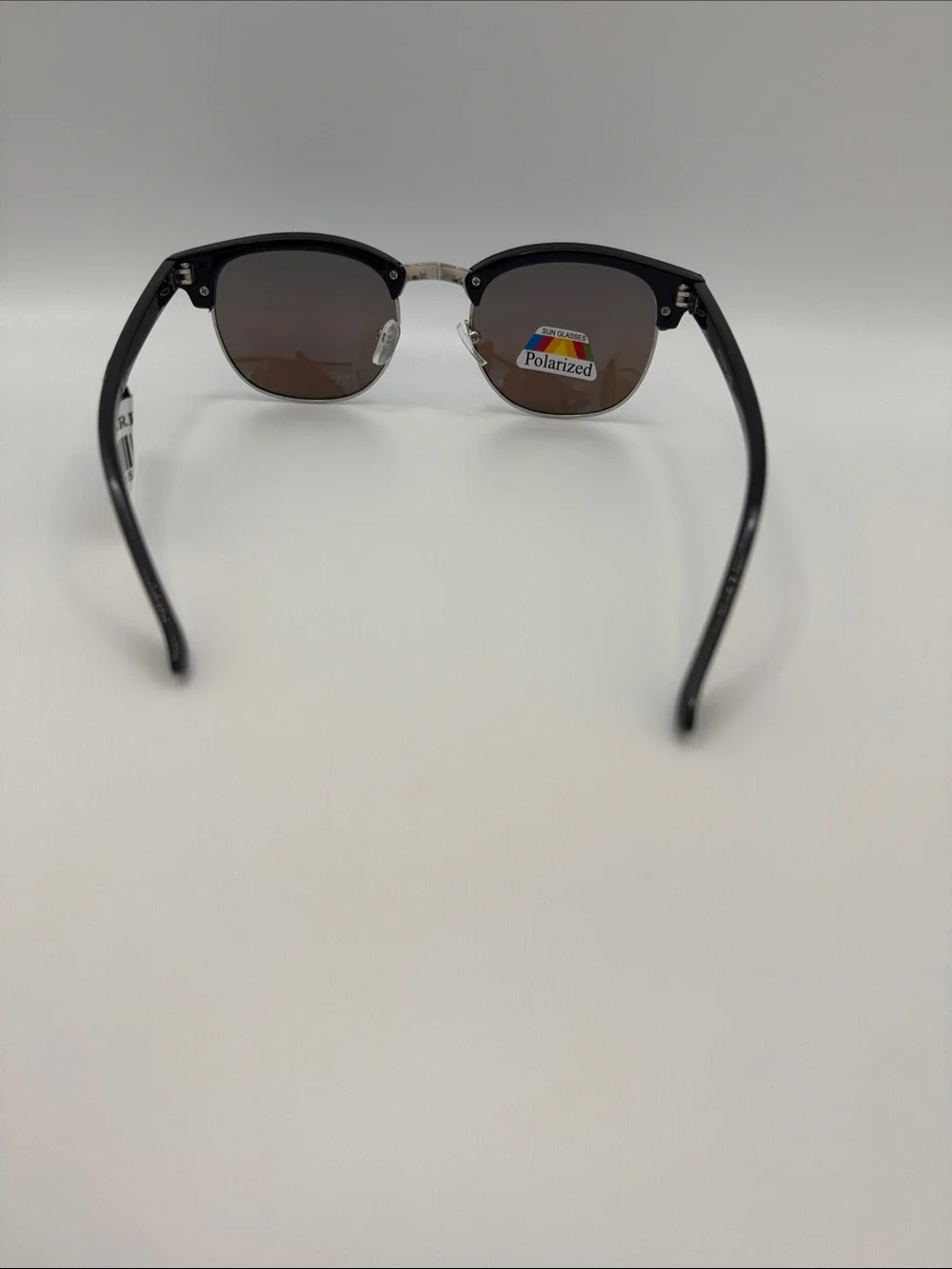 Black Frame Sunglasses with Blue Mirrored Lenses